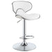 Edenton Upholstered Adjustable Height Bar Stools White and Chrome (Set of 2) - U&U Home Budget Furniture (Carteret, NJ)