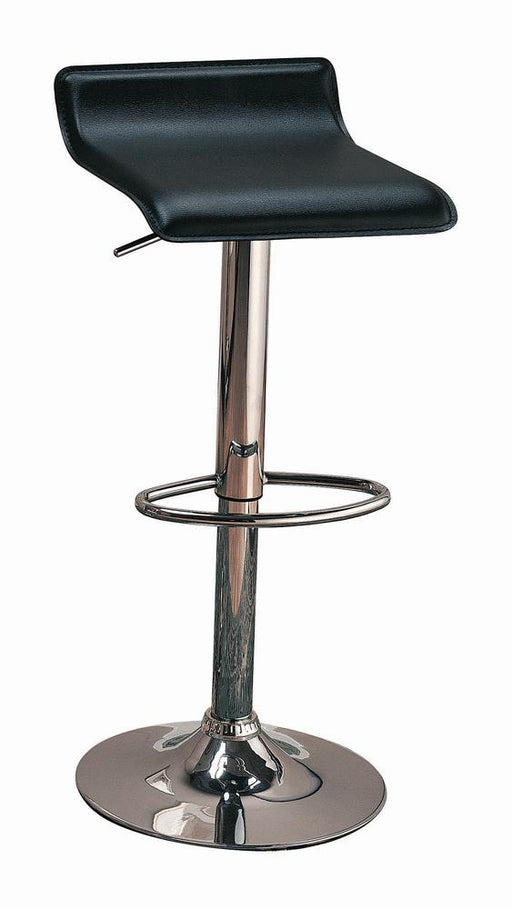 Bidwell 29" Upholstered Backless Adjustable Bar Stools Black and Chrome (Set of 2) - U&U Home Budget Furniture (Carteret, NJ)
