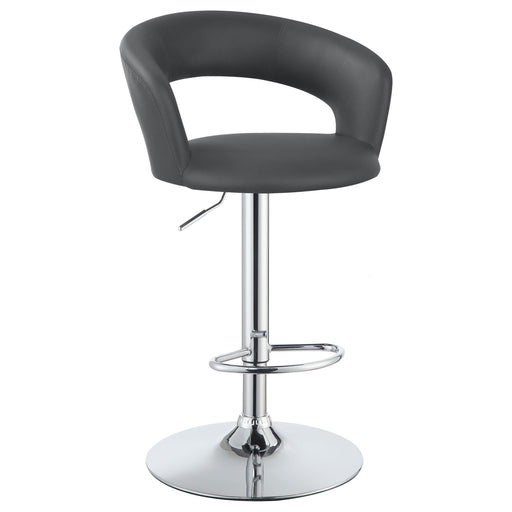 Barraza 29" Adjustable Height Bar Stool Grey and Chrome - U&U Home Budget Furniture (Carteret, NJ)