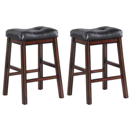 Donald Upholstered Counter Height Stools Black and Cappuccino (Set of 2) - U&U Home Budget Furniture (Carteret, NJ)