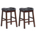 Donald Upholstered Counter Height Stools Black and Cappuccino (Set of 2) - U&U Home Budget Furniture (Carteret, NJ)