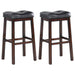 Donald Upholstered Bar Stools Black and Cappuccino (Set of 2) - U&U Home Budget Furniture (Carteret, NJ)