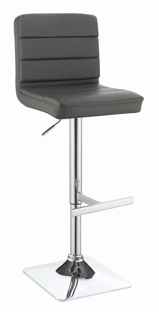 Bianca Upholstered Adjustable Bar Stools Grey and Chrome (Set of 2) - U&U Home Budget Furniture (Carteret, NJ)