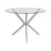 Vance Glass Top Dining Table with X-cross Base Chrome - U&U Home Budget Furniture (Carteret, NJ)