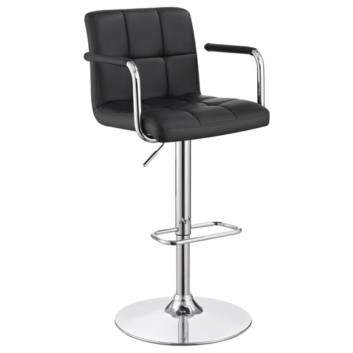 Palomar Adjustable Height Bar Stool Black and Chrome - U&U Home Budget Furniture (Carteret, NJ)