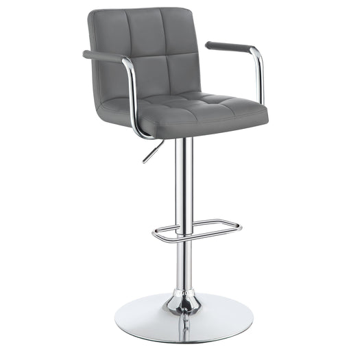Palomar Adjustable Height Bar Stool Grey and Chrome - U&U Home Budget Furniture (Carteret, NJ)