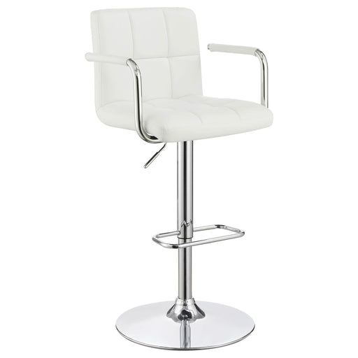 Palomar Adjustable Height Bar Stool White and Chrome - U&U Home Budget Furniture (Carteret, NJ)