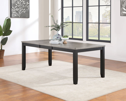 Elodie Rectangular Dining Table with Extension Grey and Black - U&U Home Budget Furniture (Carteret, NJ)