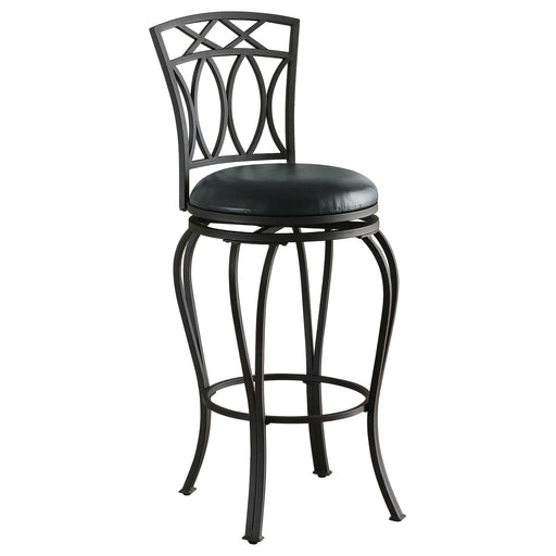 Adamsville Upholstered Swivel Bar Stool Black - U&U Home Budget Furniture (Carteret, NJ)