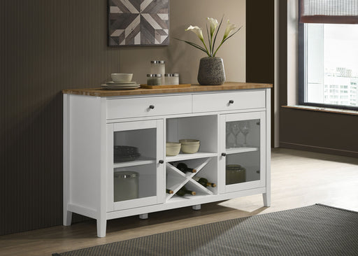 Hollis 2-door Dining Sideboard with Drawers Brown and White - U&U Home Budget Furniture (Carteret, NJ)