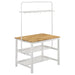 Edgeworth 3-piece Kitchen Island Counter Table Set White - U&U Home Budget Furniture (Carteret, NJ)
