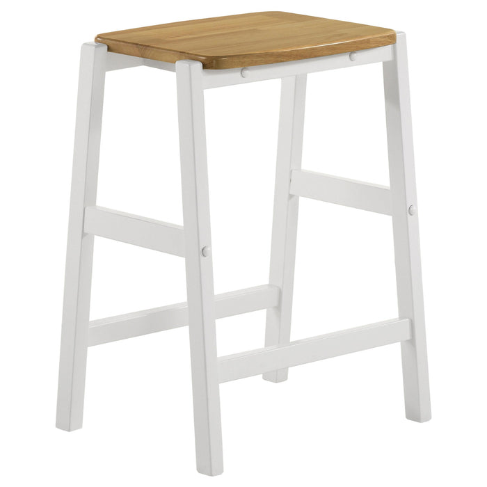 Edgeworth 3-piece Kitchen Island Counter Table Set White - U&U Home Budget Furniture (Carteret, NJ)