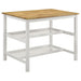 Edgeworth Kitchen Island Counter Table Brown and White - U&U Home Budget Furniture (Carteret, NJ)