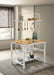 Hollis Kitchen Island Counter Height Table with Pot Rack Brown and White - U&U Home Budget Furniture (Carteret, NJ)
