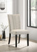 Malia Upholstered Solid Back Dining Side Chair Beige and Black (Set of 2) - U&U Home Budget Furniture (Carteret, NJ)