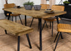 Maverick Rectangular Tapered Legs Dining Table Natural Mango and Black - U&U Home Budget Furniture (Carteret, NJ)