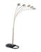 Kayd 5-light Floor Lamp with Curvy Dome Shades Chrome and Black - U&U Home Budget Furniture (Carteret, NJ)