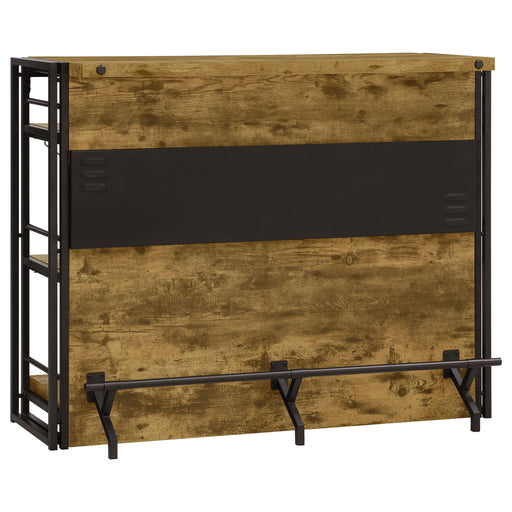 Renaldi Bar Unit with Stemware Rack Antique Nutmeg - U&U Home Budget Furniture (Carteret, NJ)