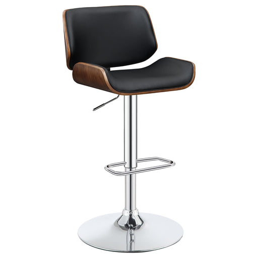 Folsom Upholstered Adjustable Bar Stool Black and Chrome - U&U Home Budget Furniture (Carteret, NJ)