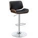 Folsom Upholstered Adjustable Bar Stool Black and Chrome - U&U Home Budget Furniture (Carteret, NJ)