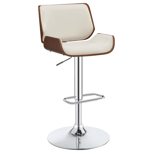 Folsom Upholstered Adjustable Bar Stool Ecru and Chrome - U&U Home Budget Furniture (Carteret, NJ)