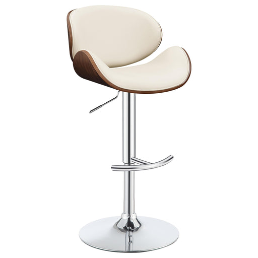Harris Adjustable Bar Stool Ecru and Chrome - U&U Home Budget Furniture (Carteret, NJ)