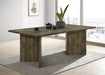 Tyler Rectangular Double V-Leg Dining Table Mango Brown - U&U Home Budget Furniture (Carteret, NJ)