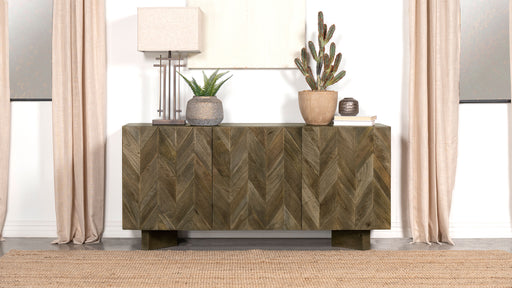 Tyler 3-door Dining Sideboard Server Mango Brown - U&U Home Budget Furniture (Carteret, NJ)