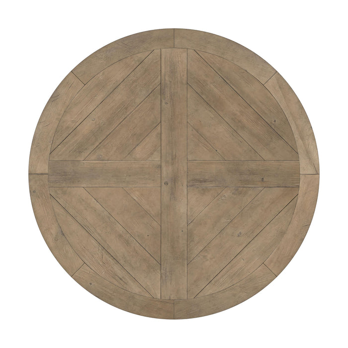 Florence 5-piece Round Dining Table Set Rustic Honey - U&U Home Budget Furniture (Carteret, NJ)
