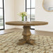 Florence Round Pedestal Dining Table Rustic Smoke - U&U Home Budget Furniture (Carteret, NJ)