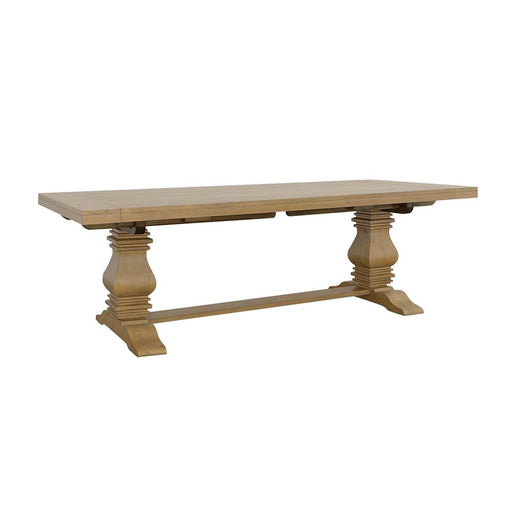Florence Double Pedestal Dining Table Rustic Smoke - U&U Home Budget Furniture (Carteret, NJ)