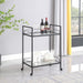 Curltis Serving Cart with Glass Shelves Clear and Black - U&U Home Budget Furniture (Carteret, NJ)