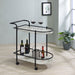 Desiree 2-tier Bar Cart with Casters Black - U&U Home Budget Furniture (Carteret, NJ)