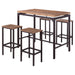 Santana 5-piece Pub Height Bar Table Set Weathered Chestnut and Black - U&U Home Budget Furniture (Carteret, NJ)