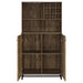Mendoza 2-door Wine Cabinet Rustic Oak Herringbone and Gunmetal - U&U Home Budget Furniture (Carteret, NJ)