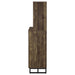 Mendoza 2-door Wine Cabinet Rustic Oak Herringbone and Gunmetal - U&U Home Budget Furniture (Carteret, NJ)
