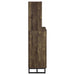 Mendoza 2-door Wine Cabinet Rustic Oak Herringbone and Gunmetal - U&U Home Budget Furniture (Carteret, NJ)