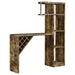 Belvedere 5-shelf Bar Table Storage Antique Nutmeg - U&U Home Budget Furniture (Carteret, NJ)