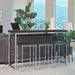 Cassidy 4-piece Rectangular Counter Height Set Dark Oak and Chrome - U&U Home Budget Furniture (Carteret, NJ)