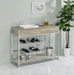 Melrose 2-shelf Wine Cabinet with 2 Drawers Gray Washed Oak and Chrome - U&U Home Budget Furniture (Carteret, NJ)