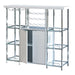 Gallimore 2-door Bar Cabinet with Glass Shelf High Glossy White and Chrome - U&U Home Budget Furniture (Carteret, NJ)