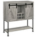 Claremont Sliding Door Bar Cabinet with Lower Shelf Grey Driftwood - U&U Home Budget Furniture (Carteret, NJ)