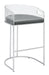 Thermosolis Acrylic Back Bar Stools Grey and Chrome (Set of 2) - U&U Home Budget Furniture (Carteret, NJ)