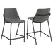 Earnest Solid Back Upholstered Counter Height Stools Grey and Black (Set of 2) - U&U Home Budget Furniture (Carteret, NJ)