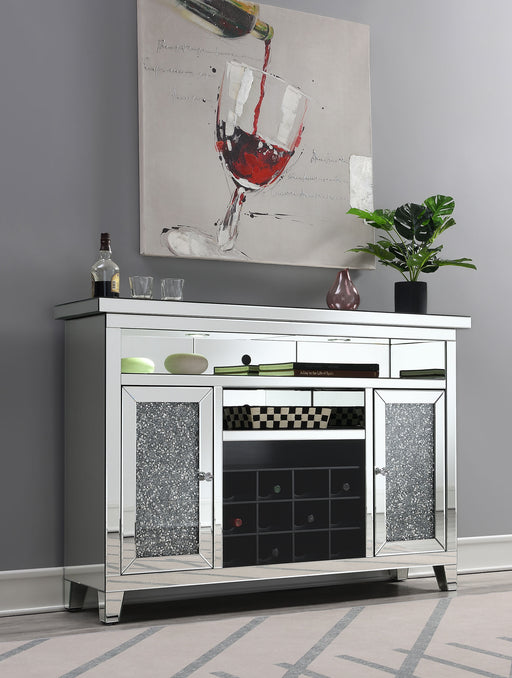 Melinda 2-door Wine Cabinet with Lighting Mirror - U&U Home Budget Furniture (Carteret, NJ)