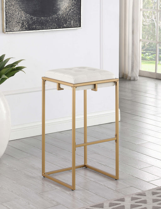 Nadia Square Padded Seat Bar Stool (Set of 2) - U&U Home Budget Furniture (Carteret, NJ)