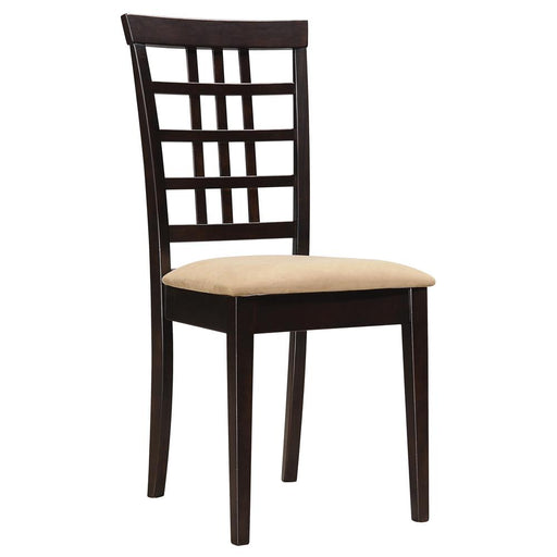 Kelso Lattice Back Dining Chairs Cappuccino (Set of 2) - U&U Home Budget Furniture (Carteret, NJ)