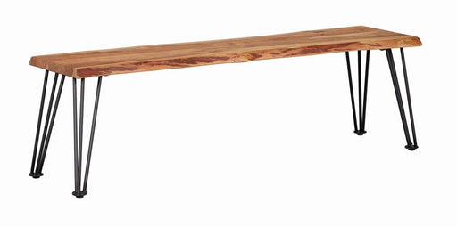 Sherman Bench Natural Acacia and Matte Black - U&U Home Budget Furniture (Carteret, NJ)