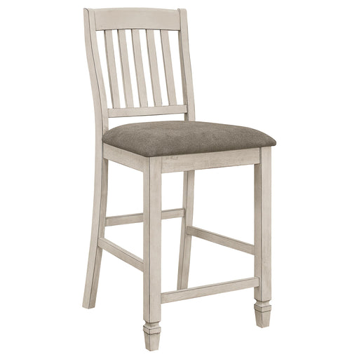Sarasota Slat Back Counter Height Chairs Grey and Rustic Cream (Set of 2) - U&U Home Budget Furniture (Carteret, NJ)