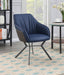 Mayer Upholstered Tufted Side Chairs (Set of 2) Blue and Brown - U&U Home Budget Furniture (Carteret, NJ)
